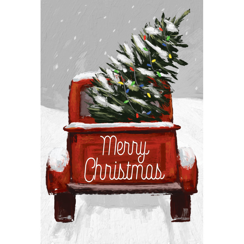 Red Truck Christmas - Wrapped Canvas Print, 91cm H x 61cm W