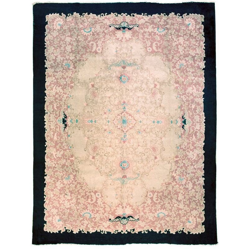 Antique Peking Chinese Beige 1920s Rug
