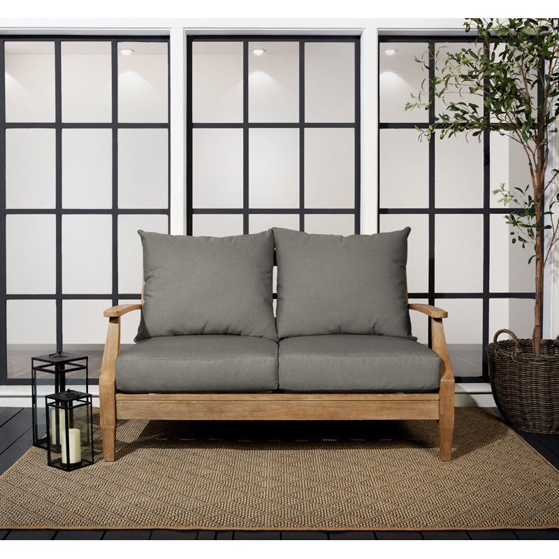Coussin de siège / dossier extérieur Sunbrella® 4 pièces Latitude Run®, L 25 po x P 23 po, Sunbrella® gris