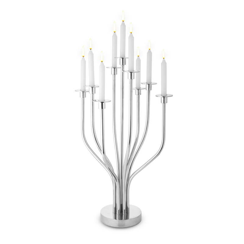 Radiant Tree 24" Stainless Steel Tabletop Candelabra, Stainless