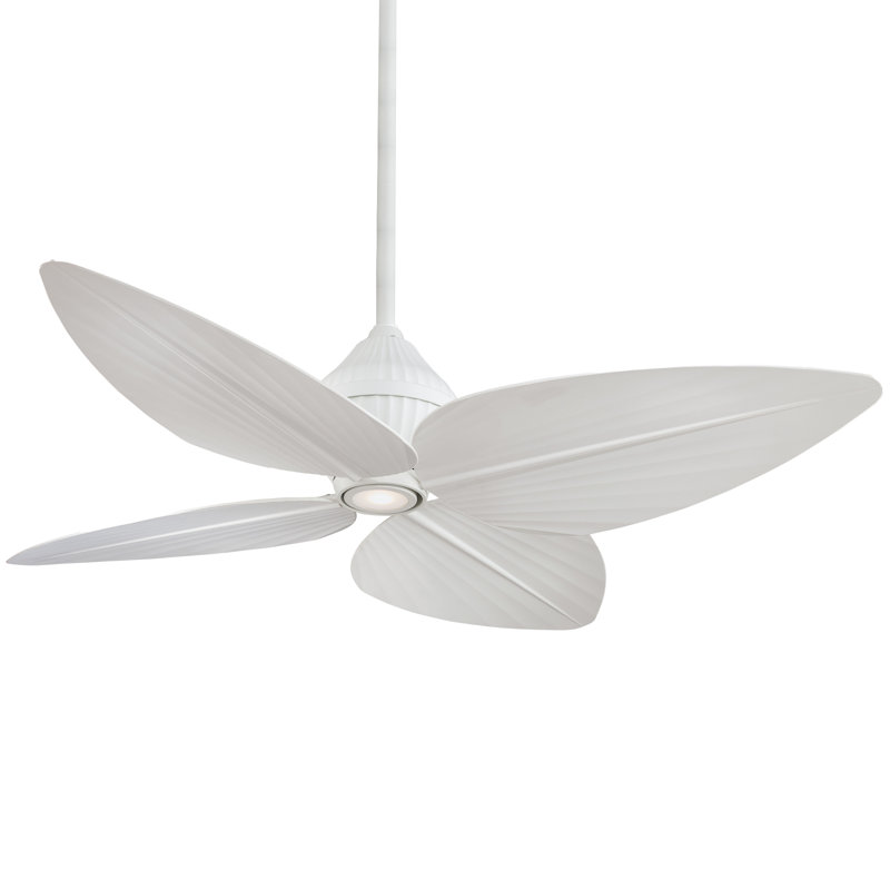 52" Gauguin 4 - Blade LED Leaf Blade Ceiling Fan with Wall Control and Light Kit Included