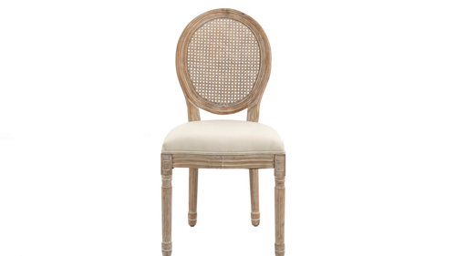 Madelynn King Louis Back Side Chair in Beige/Oak (Set of 2) Kelly Clarkson Home