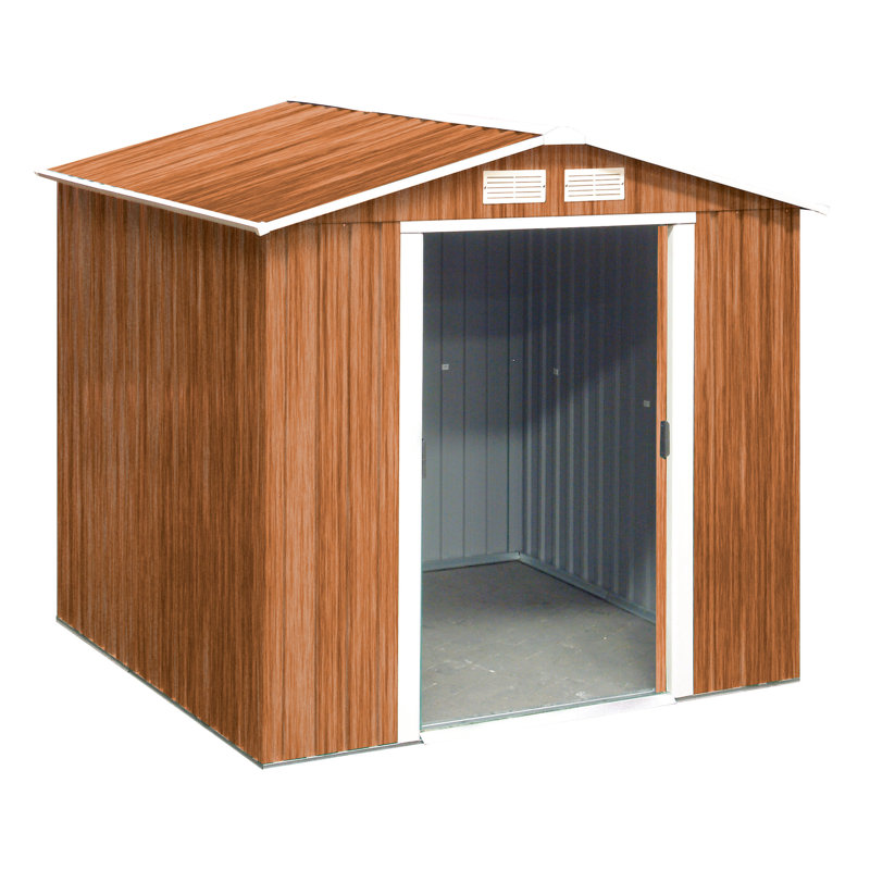 6.5 ft. W x + 6 ft. D Steep Slope Metal Garden Shed, Holz