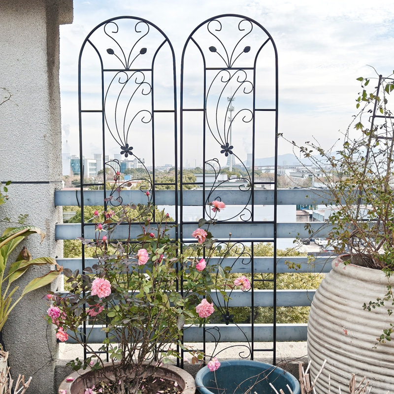 Ensemble de 4 treillis de jardin en métal 86,7 po x 19,7 po antirouille