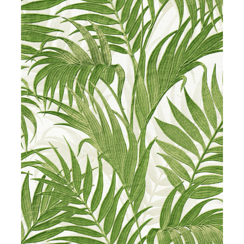 Échantillon de papier peint brodé Palm, Argent