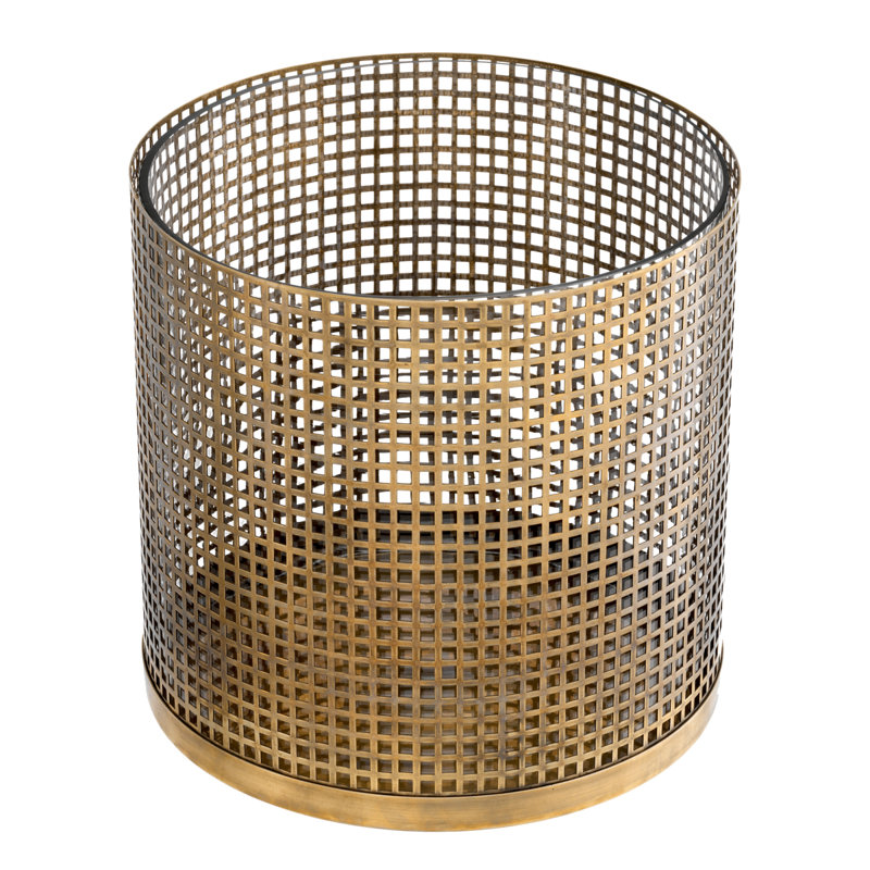 Sterling Hurricane Candle Holder, Brass, 10" H x 10" W x 10" D