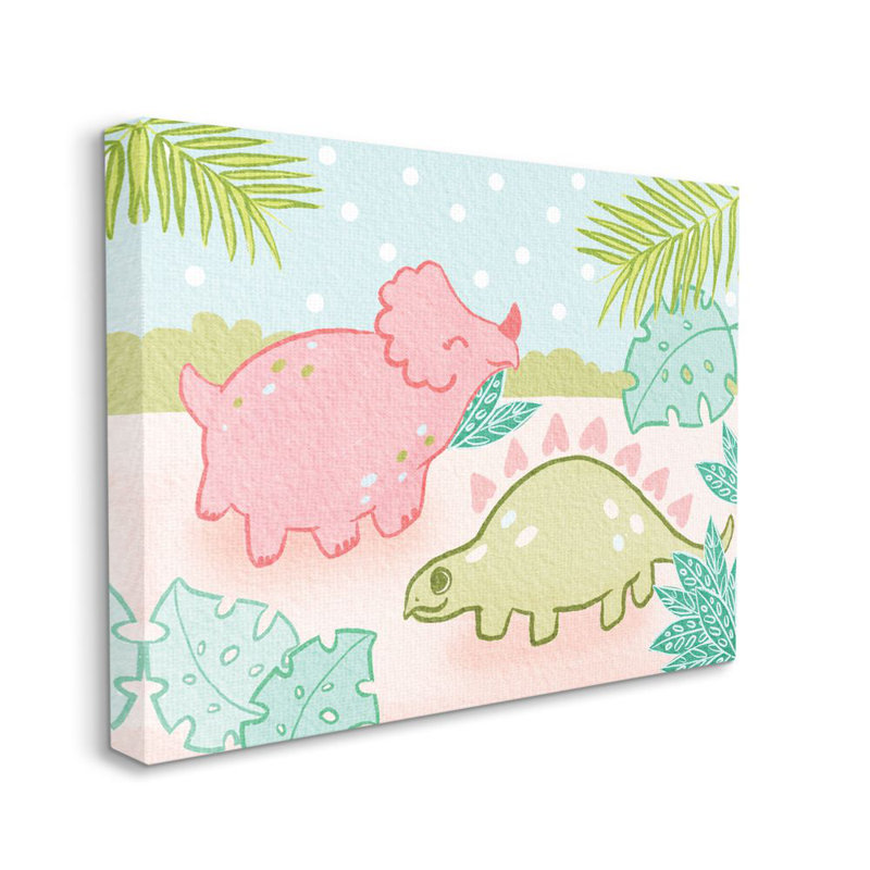 Elaxi, conception de dinosaures mignons pour enfants, Toile tendue, H 30 po x l 40 po x P 1,5 po