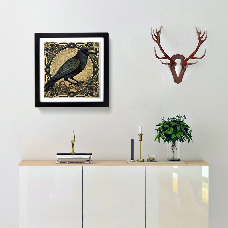 Single Picture Frame Print on Wood, Black