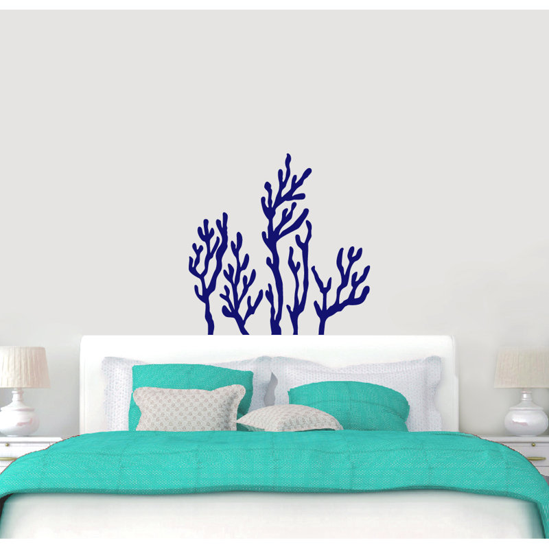 Décalcomanie murale corail, Bleu marine