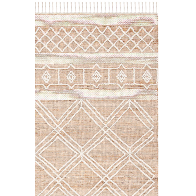 Tapis en jute / laine Kilim, Tapis de couloir 2 pi 3 po x 9 pi