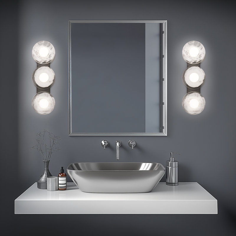 Fresco 34" Dimmable LED Bath Vanity & Wall Light With Artisanal Glass Shade, 3000K Color Temperature, Brushed Nickel
