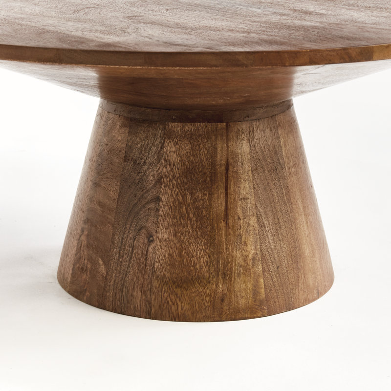 Clayton Solid Wood Top Single Coffee Table, Brown