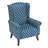 31.5"Wide Wing Back Upholstered Armchair With Nailhead Trim
