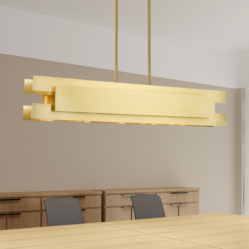 Varick 5 - Light Kitchen Island Pendant, Satin Brass