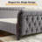 Dulane King Size Tufted Upholstered Sleigh Bed, Modern Chenille Platform Bed Frame, No Box Spring Required, gray-599370915-599370918