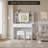 Modern Makeup Vanity with LED Mirror, USB Outlets, 2 Drawers & Stool-722624268