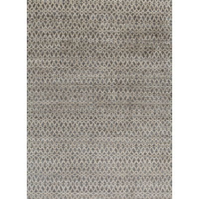 Wool Abstract Area Rug in Ivory/Dark Gray