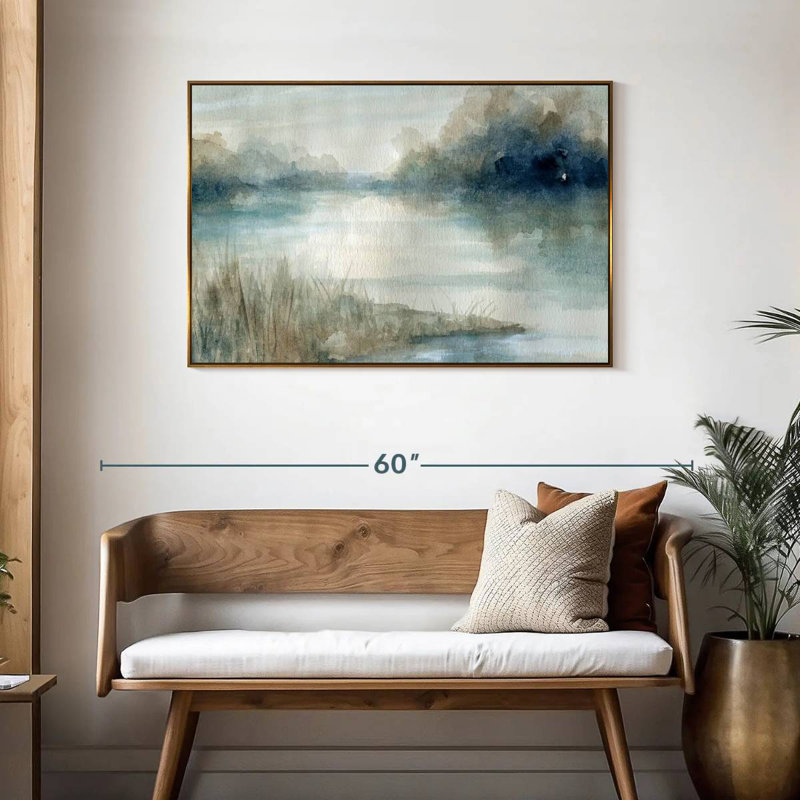 Still Still Waters, Cadre flottant doré, 43 po x 29 po