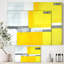 «Gray and Yellow Blue Abstract», reproduction d'art sur toile-51145992-51145993