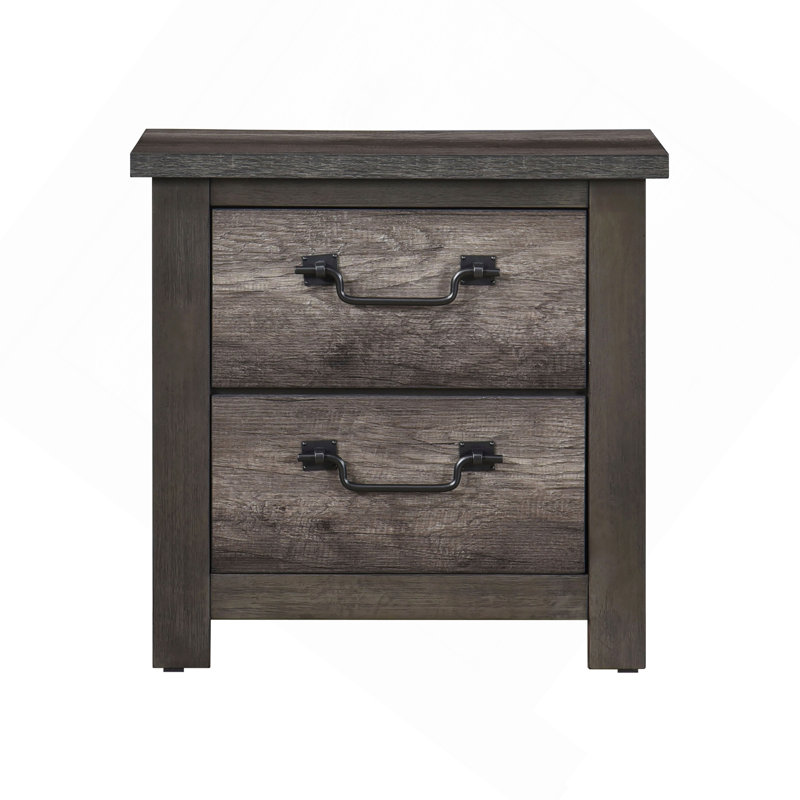 Table de chevet avec rangement à 2 tiroirs gris