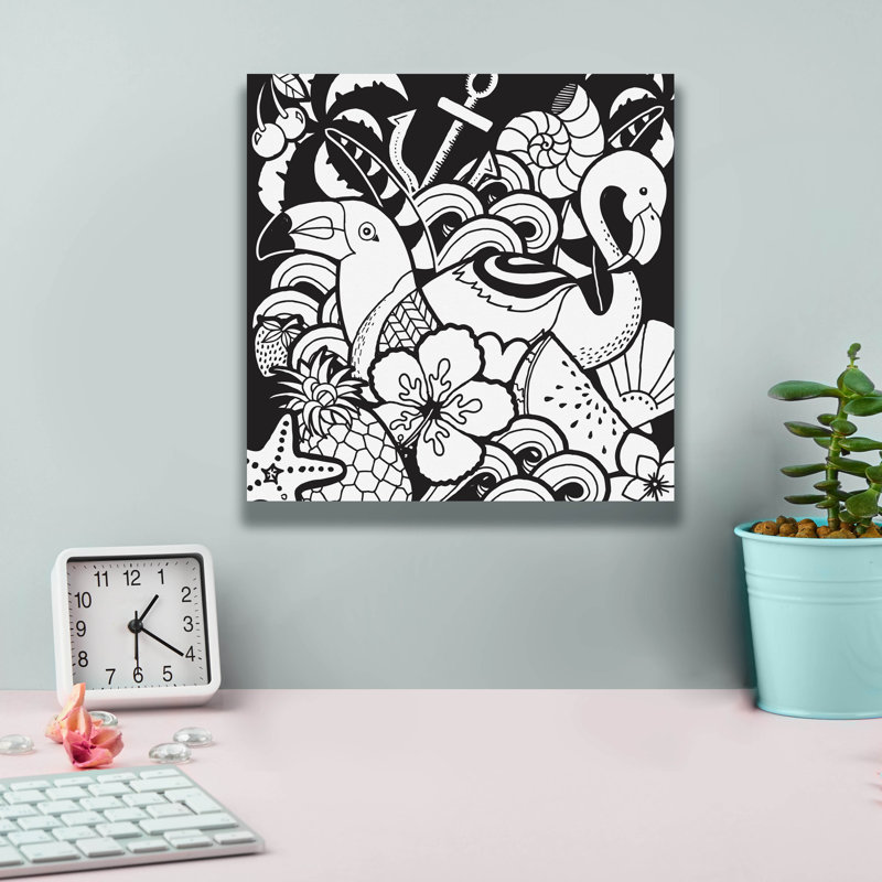 «Island Fun» par Hello Angel, art mural sur toile, H 12 po x l 12 po x P 0,75 po