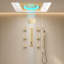 Orchid 22" Complete Shower System 22" Ceiling Mount Rainfall Shower System with 6 Body Jets, Wall Mounted Showerhead, Thermostatic Valve, LED Lights & Bluetooth Music