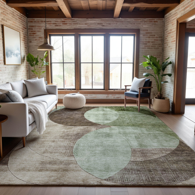 Premium Machine Washable Alves AMF1140 Geometric Rug, Rectangle 9' x 12'