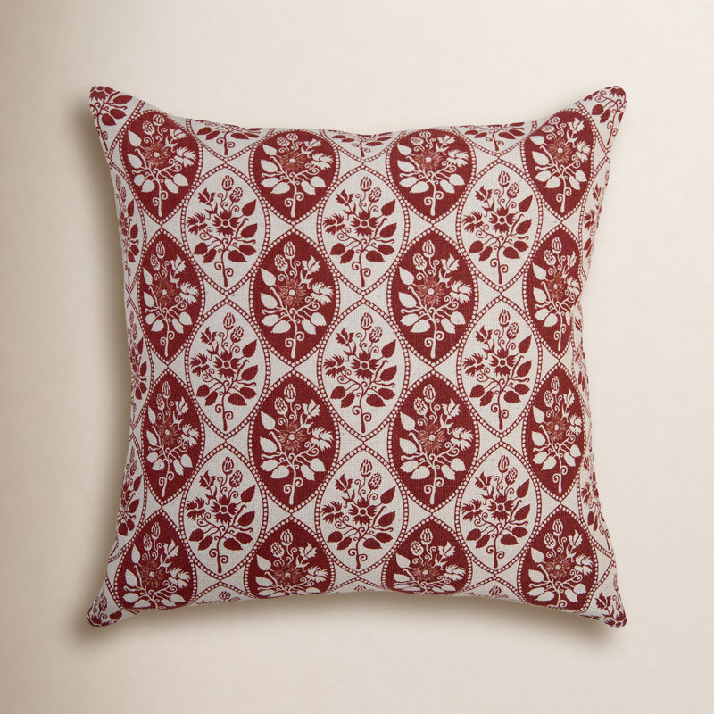 Coussin décoratif en toile de coton recyclé, Rouille/naturel, Mélange de duvet