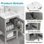 Meuble-lavabo de 20 po avec lavabo, support de rangement et tablette ouverte-1237357055