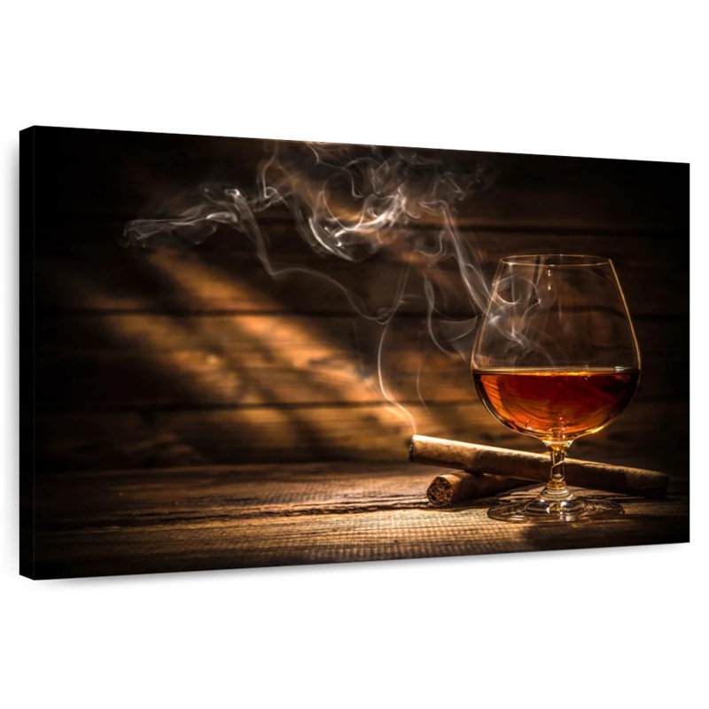 Yarlin Rustic Cigar And Whiskey, 30" H x 45" W