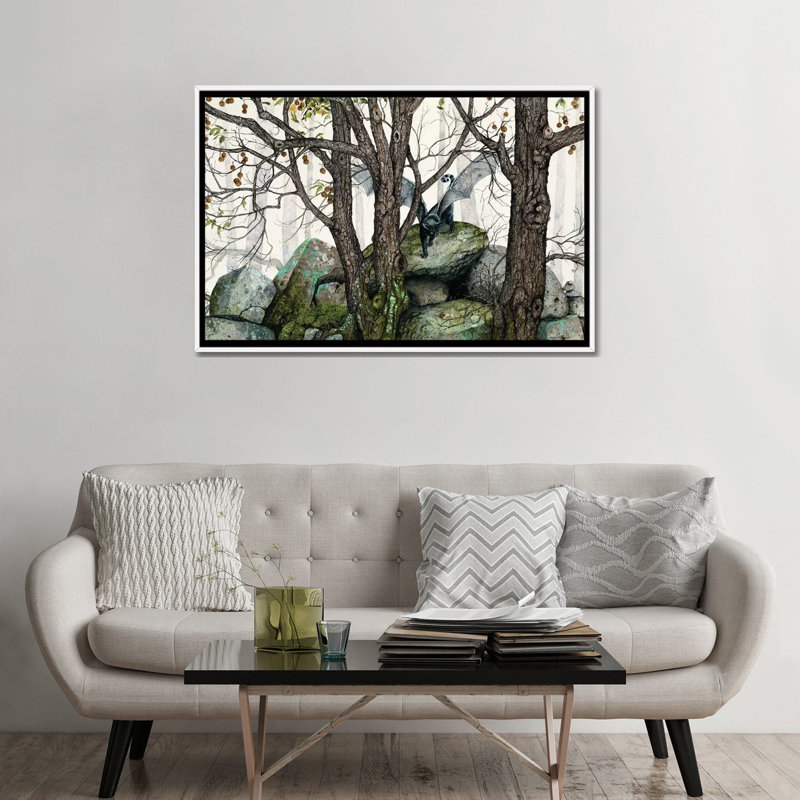 La nature par Maggie Vandewalle - Peinture, H 32 po x l 48 po x 1,5 po, Toile blanche encadrée, Pas de tapis