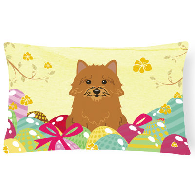 Coussin lombaire norwich terrier pâques œufs