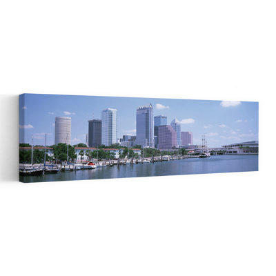 Skyline Garrison Channel Marina Tampa FL USA by Craig C. Sheumaker - Wrapped Canvas Panoramic Print
