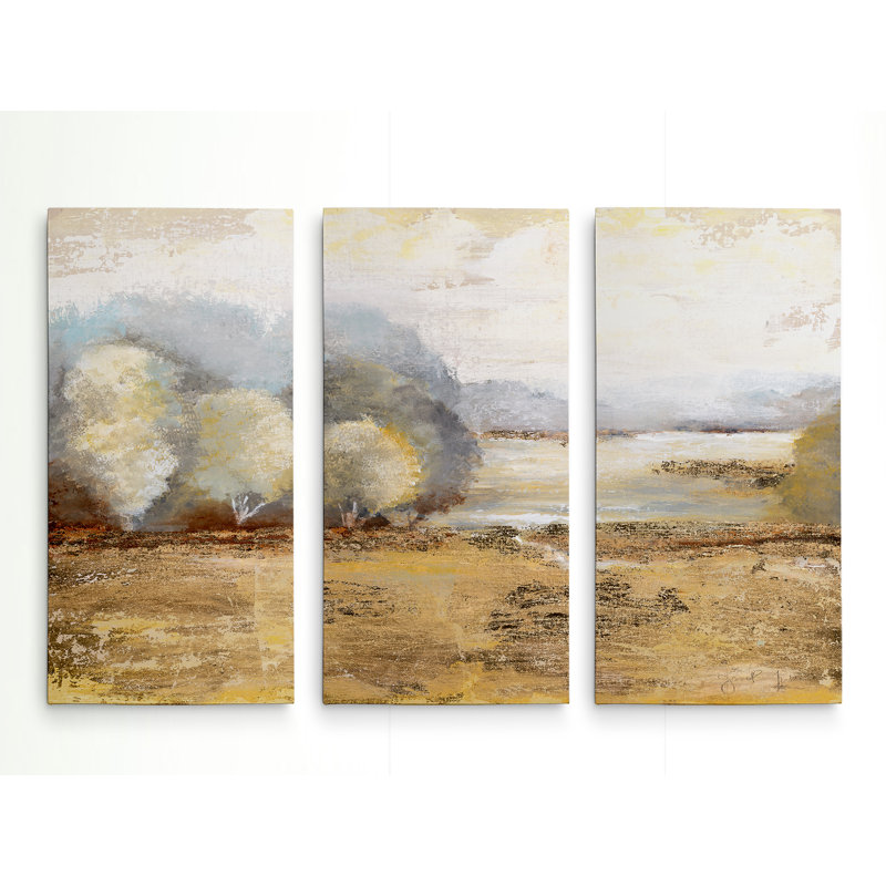 « misty golden matin », image multi-pièces sur toile tendue, H 24 po x l 36 po x P 1,5 po