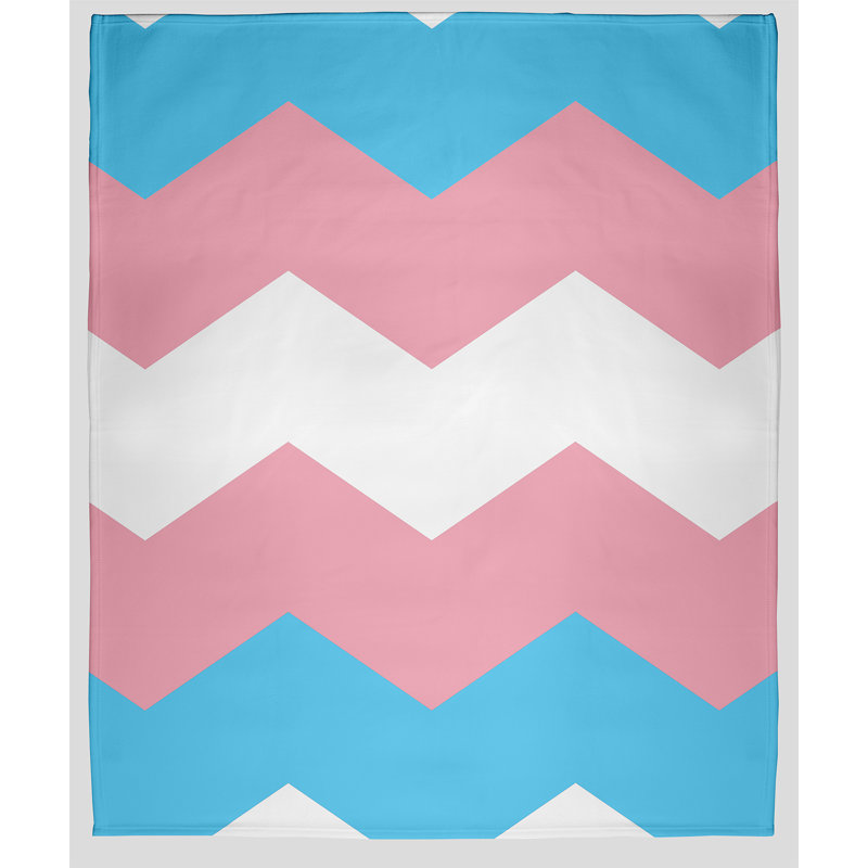 Plain Weave / Muslin Throw Blanket, Throw, Blue/Pink/White