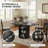 47-63" Extendable Round Dining Table for 4-8 People, Mid-Century Modern Kitchen Table with Storage Cabinet-128940712