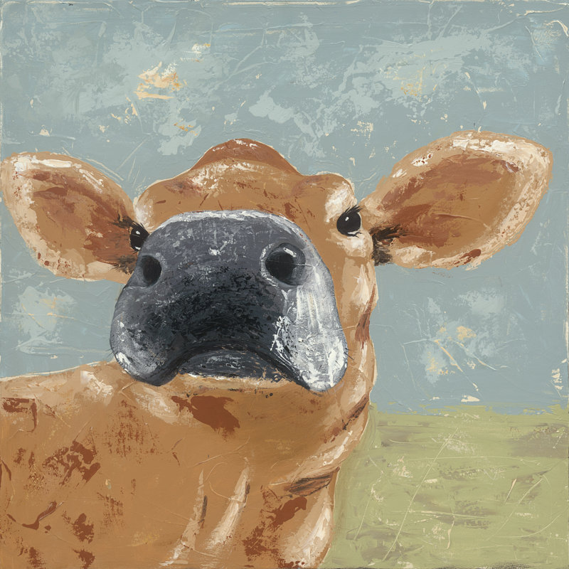 Farm Life-Cow by Jade Reynolds - Painting, Paper Print, 30cm H x 30cm W