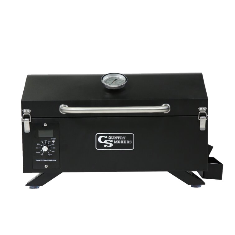 ASMOKE Portable 256 Sq In Wood Pellet Grill & Smoker w/ Starter Kit, Black  