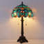 Lampe de table Tiffany 12 x 12 x 21 pouces en verre coloré bleu vert