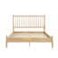 Lit double moderne en bois naturel de style Mid-Century, tête de lit incluse, aucun sommier requis pour la taille avec les rails,