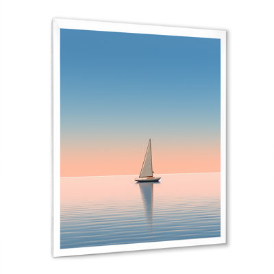 «Coastal Calm Pink Voilier», photo sur toile