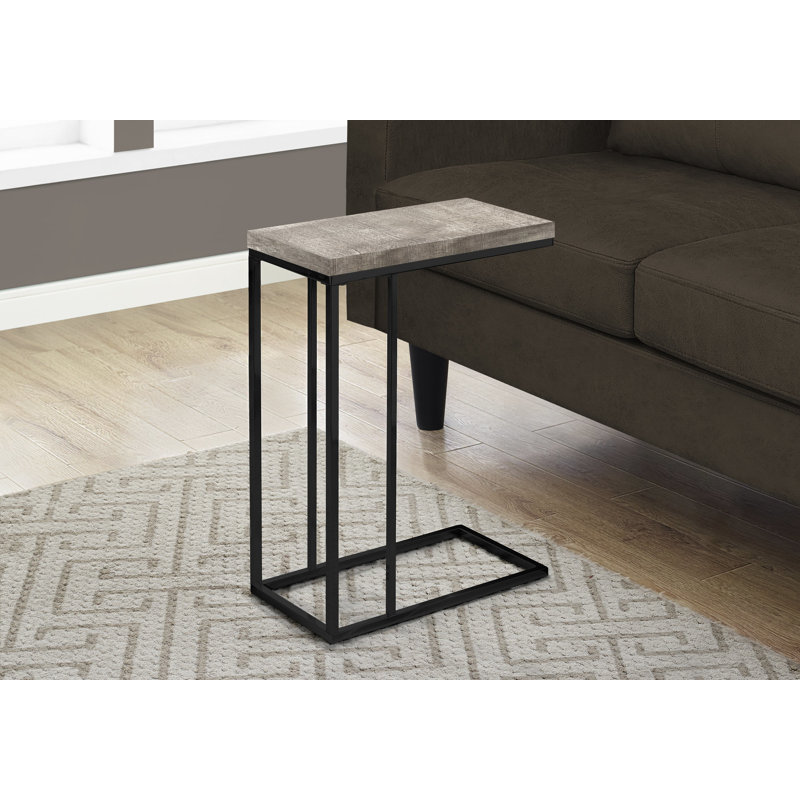 Donohue End Table, Taupe Top/Black Base