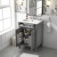 Meuble-lavabo 24 po avec 2 portes et tiroir coulissant, armoire de rangement pour salle de bain avec lavabo, portes à fermeture en douceur avec organisateurs-1905002795-1905002794
