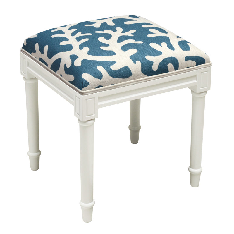 Tabouret de meuble-lavabo en bois massif Abelardo, Bleu marine