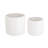 S/2 Textured White Ceramic Planters