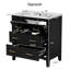 Armoire de meuble-lavabo 30 po avec lavabo simple en céramique, porte à fermeture en douceur avec tablette intégrée, 3 tiroirs