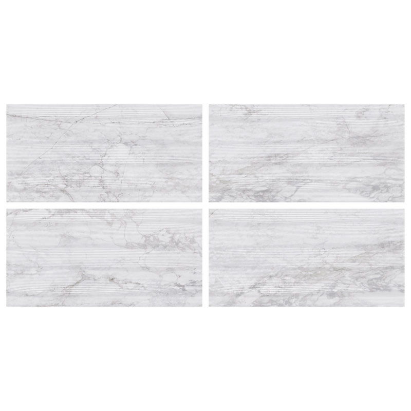 Autograph Vibe 24X48 3D TeXtured Marble Look Matte Porcelain Tile, Caldia Oro White
