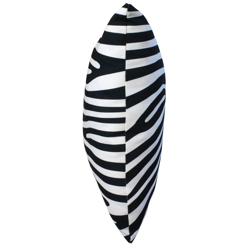 Animal Print Reversible Throw Pillow, White/Black