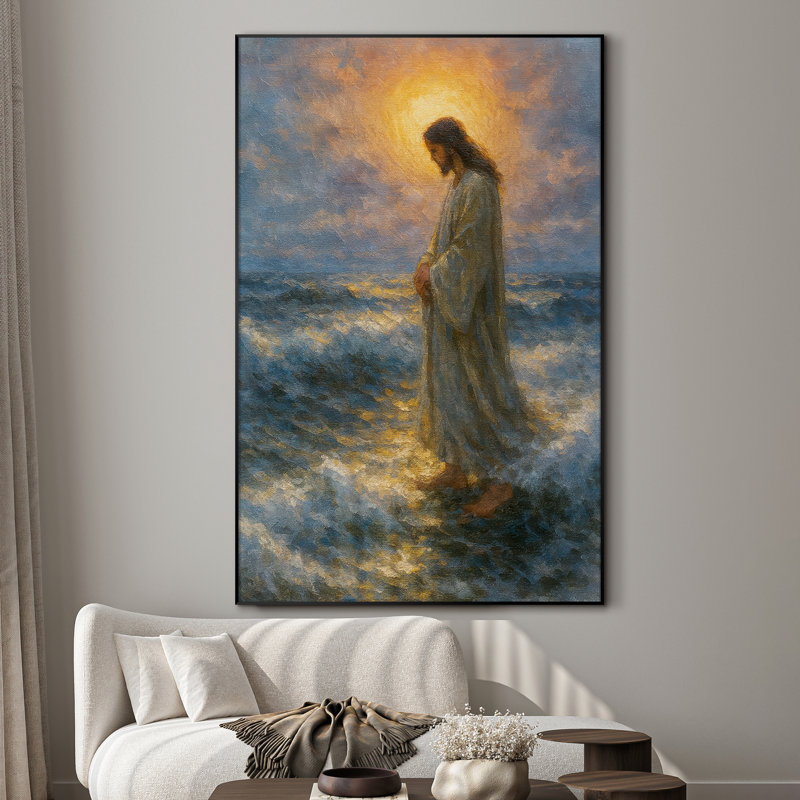 Très grande reproduction d'art sur toile - «Jesus Faith», œuvre d'art pour le salon ou la chambre à coucher - «Assemblage requis du cadre (cadre non fini)»