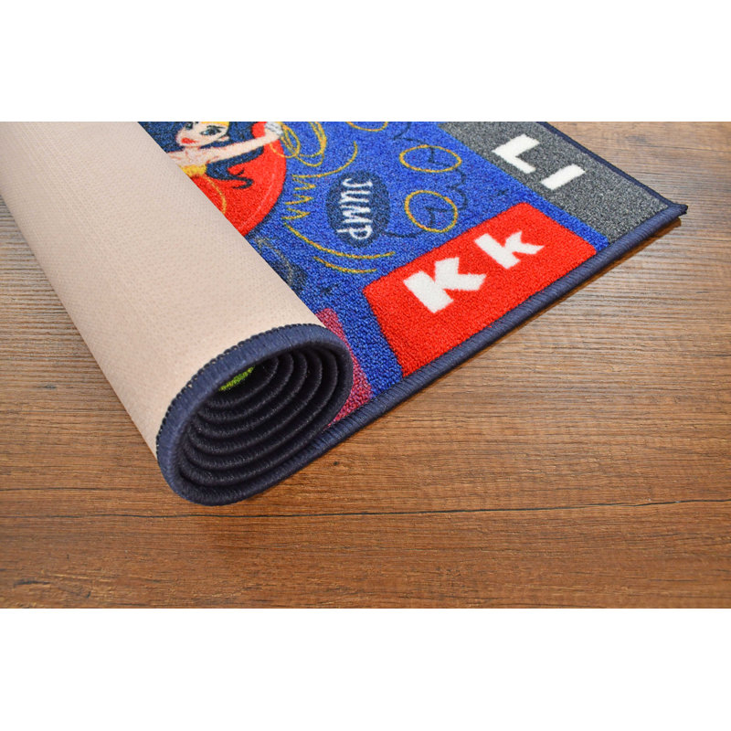 Justice League Kids Hopscotch Educational Rug, 2'7" x 6'0"